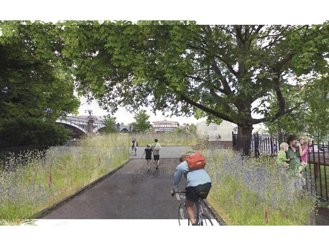 Proposed view towards the River Thames from Down Hall Road